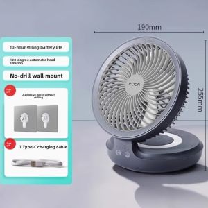 Edon Floating Office Kitchen USB Fan Desktop Air Circulation Fan Wall Mounted Charging ABS Material Remote Control Oscillation