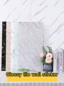 100Pcs Marble Tile Stickers 30x60cm Waterproof Self-Adhesive PVC Kitchen Bathroom Wall Decor
