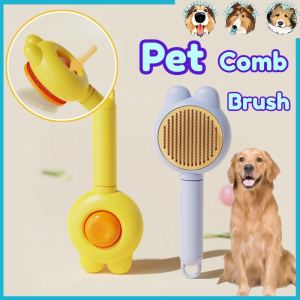 Pet Dog Cat Comb Brush Cat Comb Grooming Self Cleaning Comb Hair Fur Shedding Tool Dogs Accessories