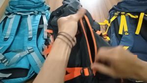 Tas Keril Ukuran 60 Liter Hitam Kombinasi Inficlo Carrier Bag Gratis Raincoat Anti Hujan
