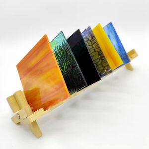 6PC 10X10CM Tấm Kính Màu DIY Gạch Khảm Đỏ Xanh Nâu Trong Suốt Nghệ Thuật Thủ Công Đồ Dùng