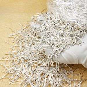 S925 Pure Silver Hollow Tube DIY อุปกรณ์เสริม Bend Tube วัสดุสําหรับสร้อยข้อมือลูกปัดและเครื่องประดับตกแต่ง