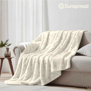 Beast Kingdom | cream cherry ditsy Soft Warm Flannel Blanket Lightweight Cozy Christmas Halloween Home Decor Room