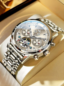 OLEVS | Automatic Mens Watch with Skeleton and Night Light