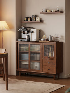 DONGMU | Small Space Oak Wood Storage Sideboard Cabinet