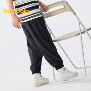 Balabala Childrens Pants Boys 2024 Summer Medium Children Girls Color Contrast Thin Sports Jogging Pants