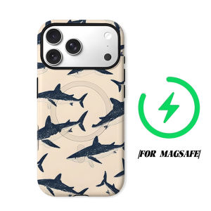 Shark Line Art Phone Case for iPhone 18 17 16 15 14 13 12 11 Air Pro Max Plus Double-layer Cover