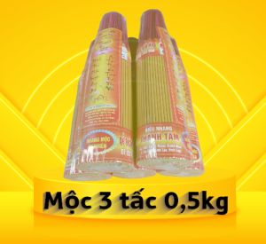 Nhang Tự Nhiên 3 tấc THÀNH TÂM – Nhang Mộc Bó Tròn 500g