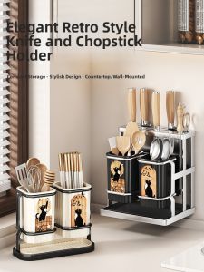 B&W | Water Drainage Kitchen Storage Rack