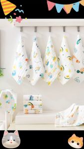 READY STOCK!!!! 6 Layers Baby Cotton Handkerchief | Soft Infant Towel | Newborn Face & Bath Towel | Baby Bib 现货！6层婴儿纯棉手帕 | 柔软新生儿毛巾 | 宝宝洗脸巾 & 洗澡巾 | 口水围兜