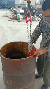 Braun Mall-ชุดโซ่ยกถัง รับน้ำหนัก 1 ตัน โซ่ยกถัง โซ่ลาก โซ่ 1 ตัน โซ่ลากยกสิ่งของ โซ่พร้อมตะขอ โซ่พร้อมตะขอ 2 ขา ชุดโซ่ตะขอยกถัง ตะขอยกถัง 1ton Drum Lifter