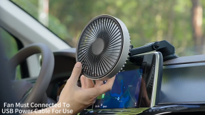 MeeGoo 170MM Suction Cup Fan 3-Speed Air Cooling Front Back Seat Car Windows Brushless Motor Low Noise Rotatable USB Fan