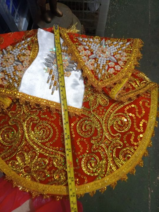 sto nino dress design New Dress Longsleeve With Cap and Pouch Bag For Sto. Nino (SAYA) LARGE and MEDIUM