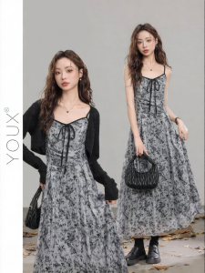 YOUXIANG | Đầm Hoa Phối Mới Thanh Lịch Cho Mùa Thu