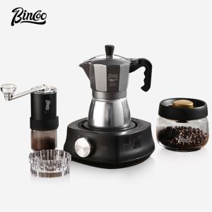 Bincoo đôi-van ấm moka với bếp điện Bình đựng cà phê nhỏ gia đình Máy xay thủ công cà phê Ý đặt cho văn phòng Ngoài Trời 2 ly