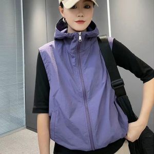 Shalldoer | Loose Large Size Hooded Thin Sleeveless Sun Protection Jacket