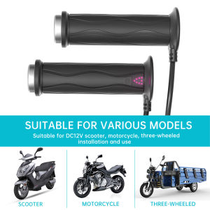 DC 12V Adjustable Hot Grip Handle Silicone Electric Molded Grips Waterproof Handlebar Heated Grip Motorcycle Parts for Winter