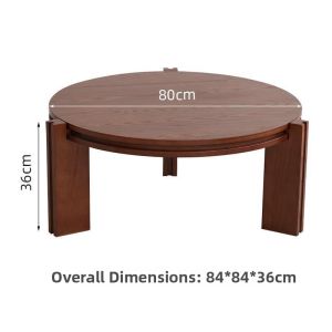 OYIla | Vintage Retro Round Black Teak Table