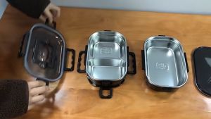 【TOYO OS】304 Stainless Steel Double Deck Portable Bento Lunch Box Food Storage HL2002