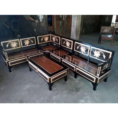 terlaris kursi tamu sofa minimalis sudut motif teratai ukir jepara