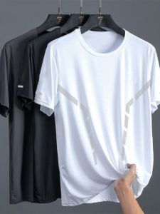 Quick-Dry Loose Ice Silk Mens Summer T-Shirt