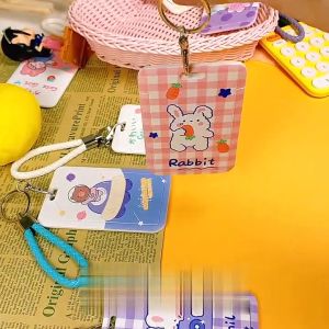 BF-C1240 ID Card Holder Motif Karakter Lucu Pelindung Kartu Name Tag Tempat Kartu Akses Lanyard