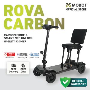 MOBOT SG OFFICIAL ROVA Carbon Mobility Scooter PMA 17.2kg Lightweight PMA Smart Lock LTA Compliant