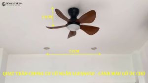 Quạt Trần Mini 5 Cánh LÊ GIA LGFAN650G - Chiều Cao 23cm - Sải Cánh 73cm - Bảo Hành 5 Năm