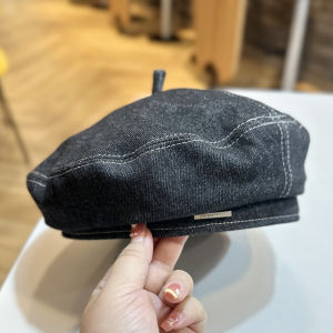 Large Head Size Denim Beret Hat Face Slimming French Vintage Versatile Popular Artist Cap Spring Autumn New Arrival Womens Fashion Accessories