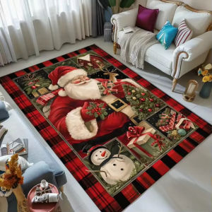 Thảm Trải Sàn Kiểu Ông Già Noel VIKAMA - Phòng Khách Phòng Ngủ Thảm Trải Sàn Bằng Vải Nỉ 100% Polyester Dễ Dàng Vệ Sinh Chống Thấm Nước Trang Trí Nhà Cửa