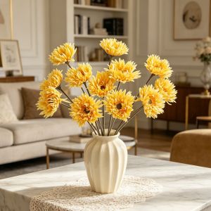 Artificial Flowers Brial Bouquets European-Style Gerbera Wedding Wreath Holidays Decor Home Craft Table Outdoor DIY Gifts Vases