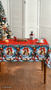 Merry Christmas Tablecloths Santa Disposable Plastic Tablecloths for Xmas Holiday Party Decoration