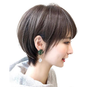 วิกผมซอยสั้น วิกผมผู้หญิง วิกผมสั้น Short wig เหมือนจริง ธรรมชาติ สไตล์เกาหลี สําหรับผู้หญิง แฮร์พีชผมสั้น วิกผมปลอม วิกผมสั้นตรง ใส่สบาย