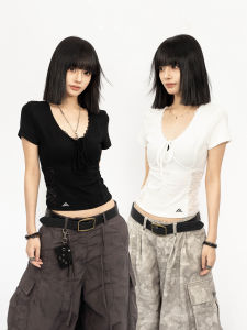 OCTTFLAB | Korean Style Simple Lace Patchwork Regular Fit T-Shirt