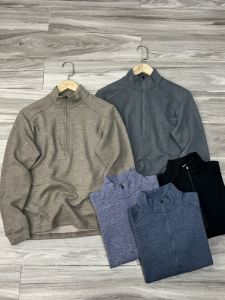 Áo Nỉ Trùm Đầu Có Khóa Kéo Nửa Cổ Cao Ngoài Trời Mùa Xuân Thu Thường Ngày Không Cần Ủi Màu Trơn Dài Vừa Phải Phong Cách Thường Ngày