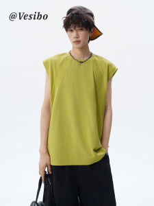 VESIBO | Solid Color Deconstructed Sport Vest Mens