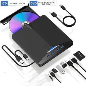 Ổ Đĩa Quang Ngoài USB 3.1 Type C/USB 3.0 Đầu Đọc DVD Siêu Tốc Dành Cho Laptop Máy Tính Xách Tay - Khay Ghi DVD Loại CD DVD RW