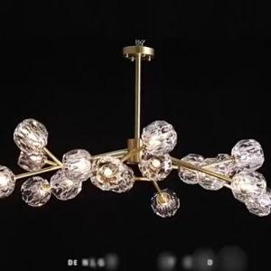 Multiple Heads Crystal Ball Lampshade for Bar Kitchen Restaurant Gold Lighting Decoration Chandelier