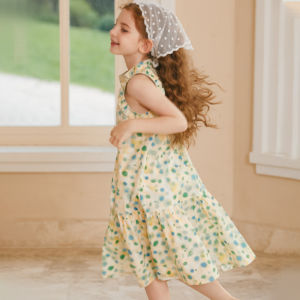 Little Naive | Lace Trim Sleeveless Cotton Childrens Dress