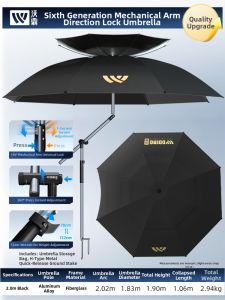 woding | Heavy Duty Rainproof Fishing Umbrella with Arm