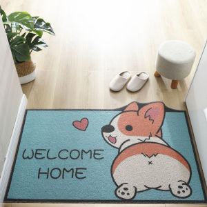Cartoon Floor Mat Door Wire Ring Foot Mat Door Mat For Home Door Mat Entrance Gate Gate Door Mat Corgi