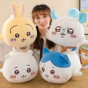 Jhikwas Series Long Plush Pillow Cartoon Hachiware Soft Pillow Cute Plush Doll Ornament Anime Momonga Plush Girl Home Decoration