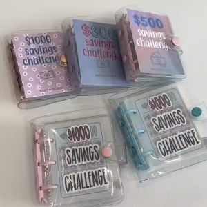 Bookkeeping book saving money bag paper money cash loose-leaf can put money small book saving challenge childrens organizer books