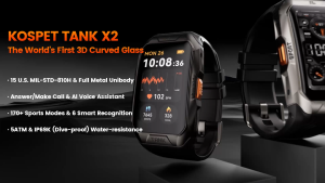 NEW KOSPET TANK X2 Rugged Military Mens smartwatch 100M waterproof 1.64 "AMOLED display heart rate blood oxygen monitor Bluetooth calling