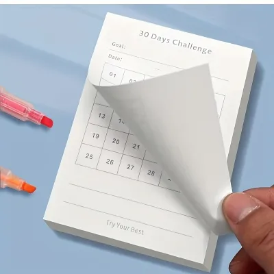 1pc Minimalist Productivity Planner & Habit TrackerSelf-Adhesive Daily Goal sheet with Calendar Layoutfor OfficeStudents
