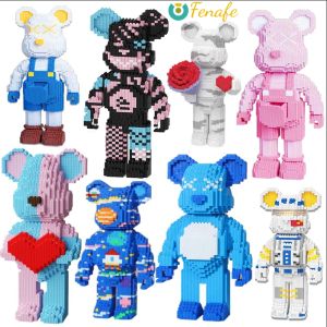 FENAFE【♥️️️BEST♥️】11000PCS Violent Bear Block Toys Cartoon Block Kuromi / Strawberry Bear / Doraemon 3D Model Nano Block Toys DIY Block Toys Birthday Gift Christmas Gift