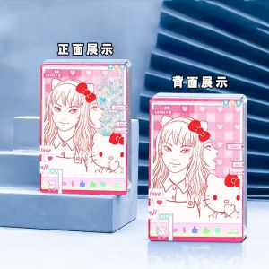 Eto Shun Hellokitty Acrylic Sandflowing Stand Flash Mob Collaborative Collectible Anime Cartoon Badge Toy Fair Trade