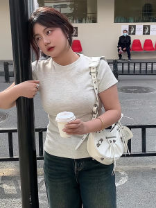 plus Size Casual Versatile Simple Anti-Aging Short Sleeve Base Layer Summer Shoulder Width Regular Neckline round T-Shirt