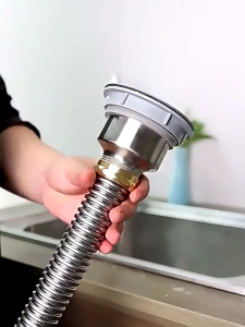 Kitchen Sink Drain Pipe 304 Stainless steel sewer pipe kitchen sink sewer pipe fittings dish-shaped deodorizing drain pipe set
