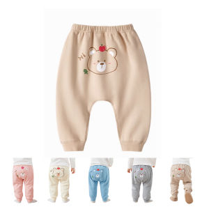 Newborn Print Pants Cotton Baby Boys Trousers 0-24M Baby Girls Warm Pants Soft Solid Color Autumn Winter Bebes
